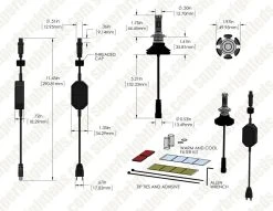 H7 LED Fanless Headlight & Fog Light Conversion Kit - 5,000 Lumens, Adjustable Color Temperature, Compact Heat Sinks -Nebo Sales Store dims drawings h7 hlv5