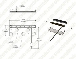 7 Inch Adjustable LED Hardscape Light - 3000K Warm White - Durable Mounting Plate Included -Nebo Sales Store dims drawings hsla 27k7