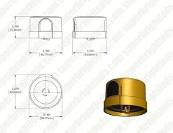 Electronic Dusk-to-Dawn Photocell Sensor - 480 VAC, 1,800W Max, Twist Lock JL-207F for LED Lighting -Nebo Sales Store dims drawings jl 207f