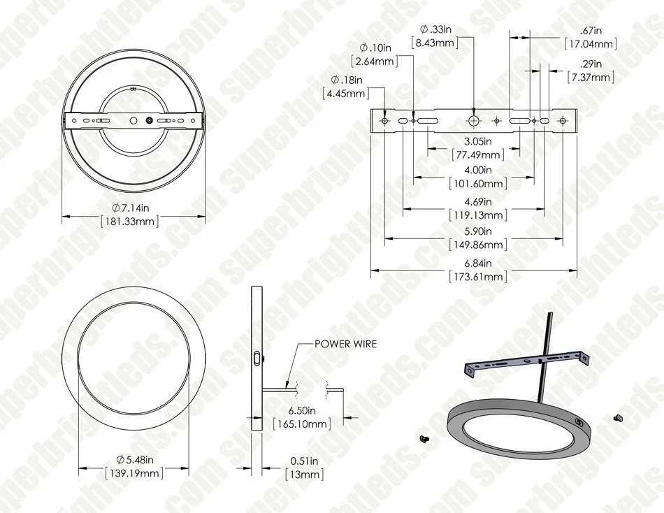 7" LED Downlight - White Magnetic Trim - 12W Dimmable Flush Mount Ceiling Light - 3000K/4000K - 960 Lumens - 75W Equivalent 10 7" LED Downlight - White Magnetic Trim - 12W Dimmable Flush Mount Ceiling Light - 3000K/4000K - 960 Lumens - 75W Equivalent - Image 10