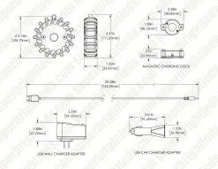 Rechargeable LED Road Flares - 3-Pack Flashing Emergency Roadside Safety Lights for Vehicles -Nebo Sales Store dims drawings sf rb16r0