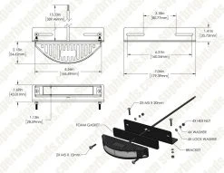 180° Grille and Surface Mount LED Strobe Light - 18W Amber/White - High Visibility Warning Light for Vehicles -Nebo Sales Store dims drawings stsc aw6