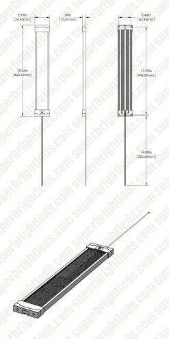 Linear LED Task Light with Touch Switch - Energy-Efficient Under-Cabinet Lighting Fixture -Nebo Sales Store dims drawings tsl 40k318