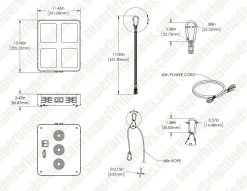 260W Full-Spectrum LED Grow Light with 12-Band Multi Spectrum - Vegetation & Bloom Switches - GLR-260W12F-VBD -Nebo Sales Store dims glr 260w12f vbd