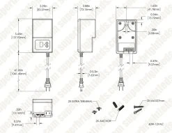 60W Low-Voltage Landscape Lighting Transformer with Photocell & Timer - DiodeDrive Series® - 12VAC -Nebo Sales Store dims lvt 60w 12vac 8