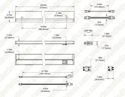 24" Under Cabinet LED Lighting Fixture - Adjustable Color Temperature (4000K/3000K/2700K) - 825 Lumens - Easy Installation -Nebo Sales Store dims uc 37td3c24