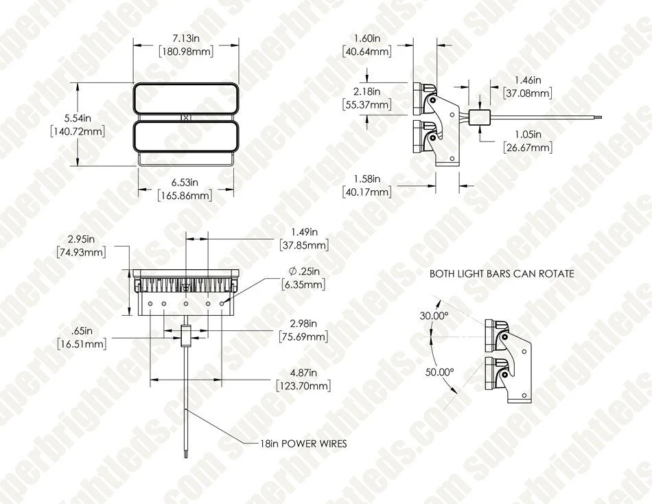 7" Dual Head LED Work Light - Spot & Flood Beam - 108W, 7920 Lumens - Vehicle Lighting 13 7" Dual Head LED Work Light - Spot & Flood Beam - 108W, 7920 Lumens - Vehicle Lighting - Image 13
