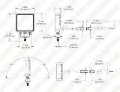 6" Off-Road LED Work Light - 9W, 900 Lumens, Single Square LED Driving Light for Vehicles -Nebo Sales Store dims vwl 9w s200