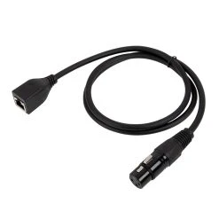 DMX Adapter - XLR3 Female to RJ45 Female - 1m Cable for LED Lighting & Installation
