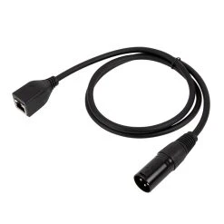 DMX Adapter - XLR3 Male to RJ45 Female - 1m Cable for LED Lighting & Stage Equipment