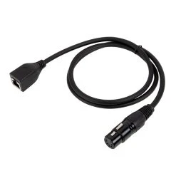 DMX Adapter - XLR5 Female to RJ45 Female - 1m Cable for LED Lighting & Installation