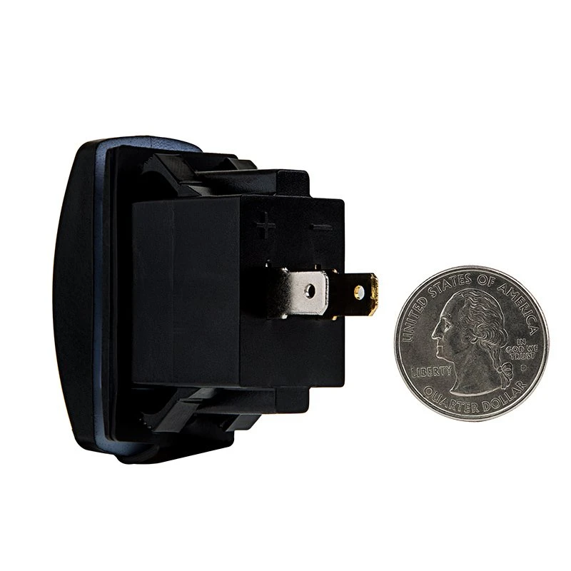 Dual USB Charger LED Rocker Switch Adapter with Blue Illumination - USB Type A Ports for Easy Installation 4 Dual USB Charger LED Rocker Switch Adapter with Blue Illumination - USB Type A Ports for Easy Installation - Image 4