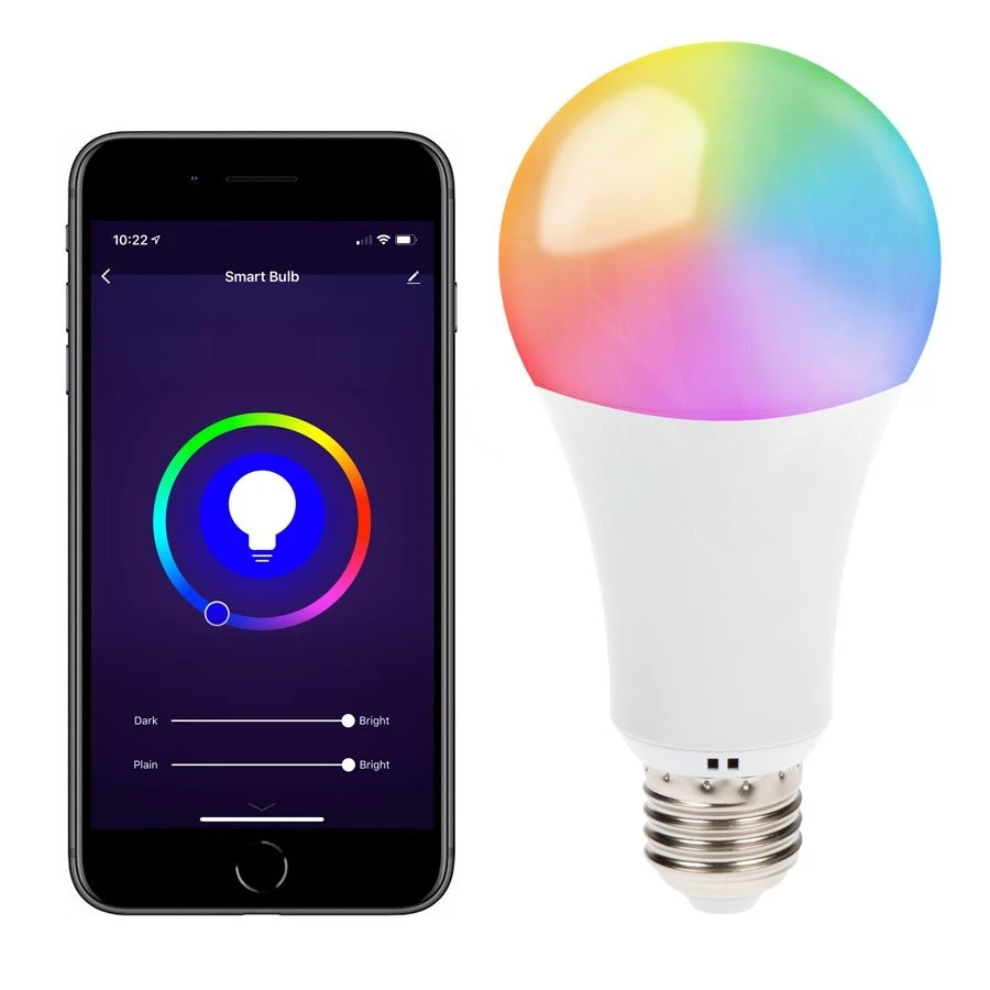 10W A19 WiFi Smart LED Light Bulb - RGBW Color Changing, Hubless, Alexa/Google Assistant/Smartphone Compatible, 60W Equivalent, 800 Lumens, E27SH-RGBW10 1 10W A19 WiFi Smart LED Light Bulb - RGBW Color Changing, Hubless, Alexa/Google Assistant/Smartphone Compatible, 60W Equivalent, 800 Lumens, E27SH-RGBW10