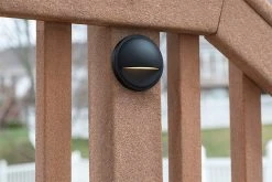 3.3" Black LED Eyelid Step/Deck Light - 30 Lumens, 2700K Warm White, Low Voltage - Single -Nebo Sales Store ell 27k2w bk close up on post 1