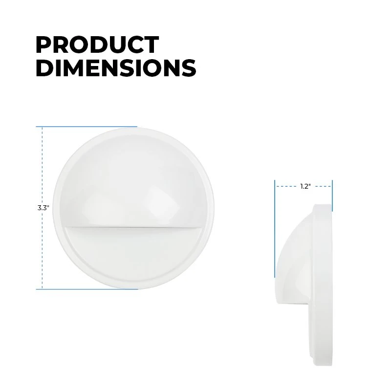 3.3" White LED Eyelid Step/Deck Light - 30 Lumens, 2700K Warm Glow - Low Voltage Landscape Lighting 2 3.3" White LED Eyelid Step/Deck Light - 30 Lumens, 2700K Warm Glow - Low Voltage Landscape Lighting - Image 2