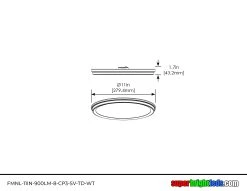 ETi 11" SnapFit Low Profile Dimmable LED Downlight with Nightlight Trim - 14W Flush Mount Ceiling Light - 900 Lumens - Selectable CCT 17 ETi 11" SnapFit Low Profile Dimmable LED Downlight with Nightlight Trim - 14W Flush Mount Ceiling Light - 900 Lumens - Selectable CCT -Nebo Sales Store fmnl 11in 900lm 8 cp3 sv td wt dim drawing