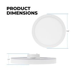 ETi 7.5" TwistFit Low Profile Selectable CCT LED Downlight with Nightlight Trim - 12W Dimmable Flush Mount Ceiling Light - 800 Lumens - Residential Lighting 12 ETi 7.5" TwistFit Low Profile Selectable CCT LED Downlight with Nightlight Trim - 12W Dimmable Flush Mount Ceiling Light - 800 Lumens - Residential Lighting -Nebo Sales Store fmnl 7.5in 800lm 8 cp3 sv td wt product dimensions