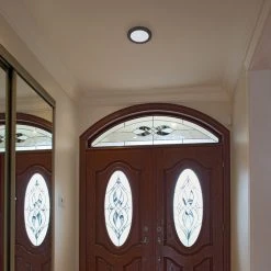 TCP 7" LED Slim Flush Mount Ceiling Light - Matte Black Trim, 15W, Selectable CCT, Dimmable, 1080 Lumens -Nebo Sales Store fmr07cct mb app1