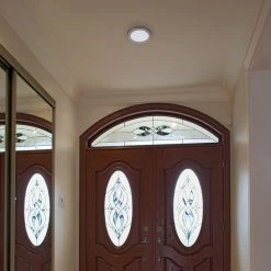 TCP 7" LED Slim Flush Mount Ceiling Light - Satin Nickel Trim, 15W, Selectable CCT, Dimmable, 1080 Lumens -Nebo Sales Store fmr07cct sn app1