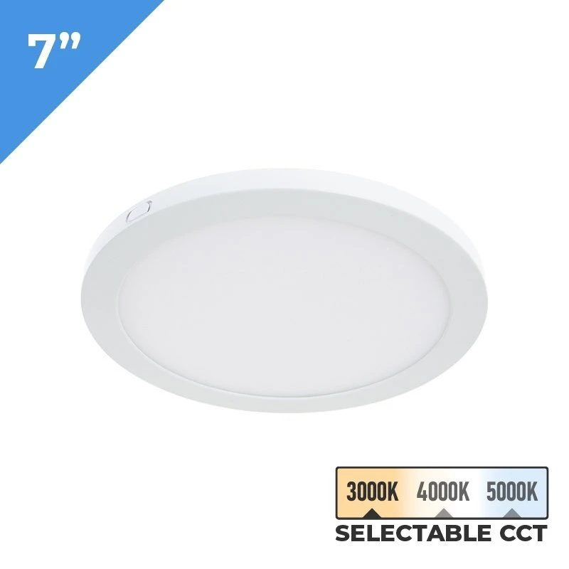 TCP 7" LED Slim Flush Mount Ceiling Light - 15W Dimmable Fixture - Selectable CCT - Up to 1,080 Lumens 1 TCP 7" LED Slim Flush Mount Ceiling Light - 15W Dimmable Fixture - Selectable CCT - Up to 1,080 Lumens