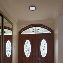 TCP 9" LED Slim Flush Mount Ceiling Light - Matte Black Trim, 18W, Selectable CCT, Dimmable, 1,370 Lumens -Nebo Sales Store fmr09cct bk app1