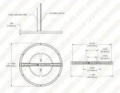 TCP 12" LED Slim Flush Mount Ceiling Light - Satin Nickel Trim, 24W, Selectable CCT, Dimmable, 2040 Lumens -Nebo Sales Store fmr12cct dim drawing 2