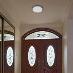 TCP 12" LED Slim Flush Mount Ceiling Light - Satin Nickel Trim, 24W, Selectable CCT, Dimmable, 2040 Lumens -Nebo Sales Store fmr12cct sn app1