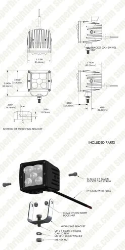 3" Square LED Fog Light - 25W, 1,700 Lumens - High-Performance Vehicle Lighting -Nebo Sales Store fog cw25w assembly for site0