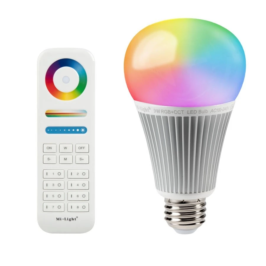 MiBoxer A19 Smart LED Bulb - RGB + Tunable White, Hubless, 9W (60W Equivalent), 850 Lumens, Optional RF Remote 1 MiBoxer A19 Smart LED Bulb - RGB + Tunable White, Hubless, 9W (60W Equivalent), 850 Lumens, Optional RF Remote