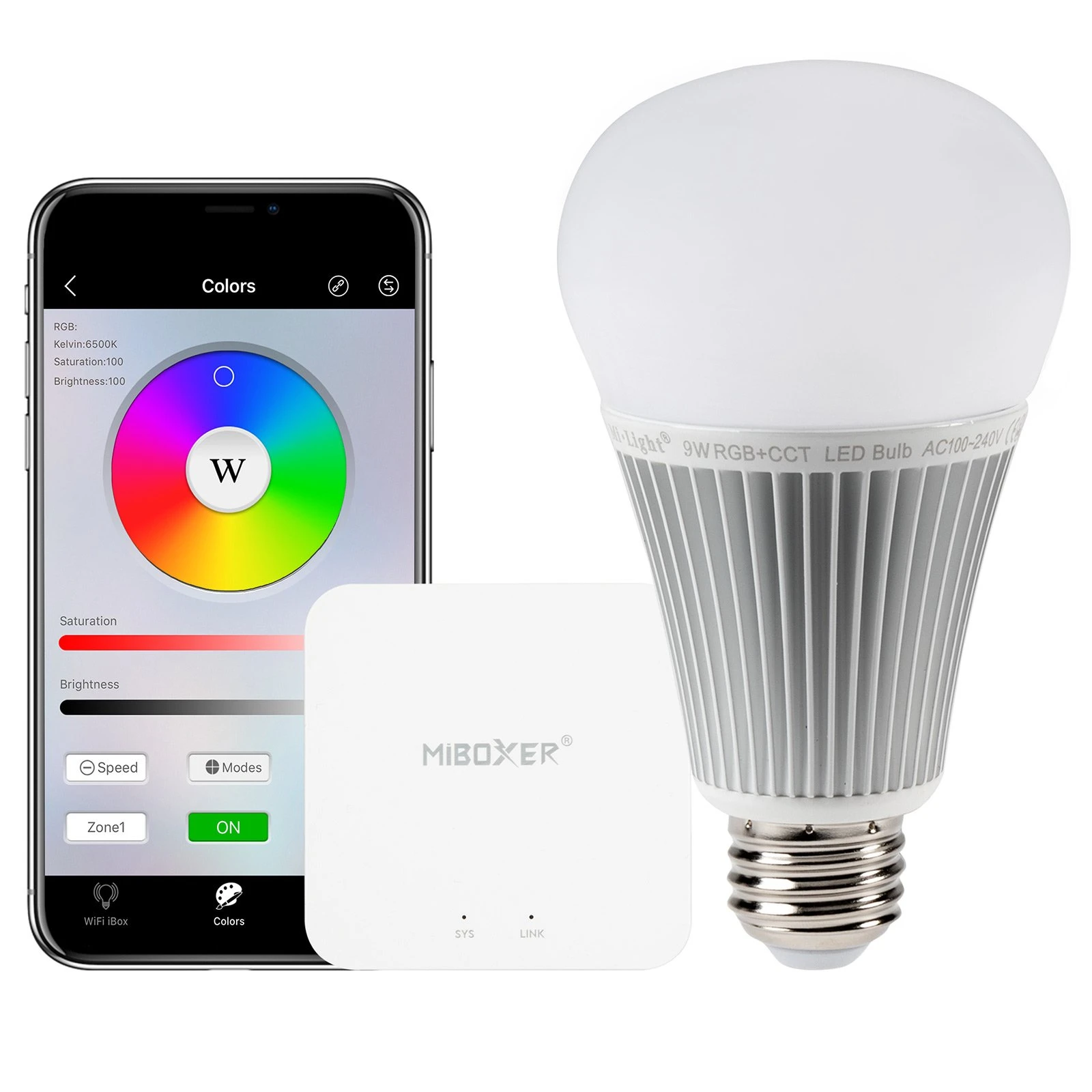 MiBoxer A19 Wi-Fi Smart LED Bulb - RGB & Tunable White, 9W (60W Equivalent), 850 Lumens, Works with Alexa & Google Home 1 MiBoxer A19 Wi-Fi Smart LED Bulb - RGB & Tunable White, 9W (60W Equivalent), 850 Lumens, Works with Alexa & Google Home