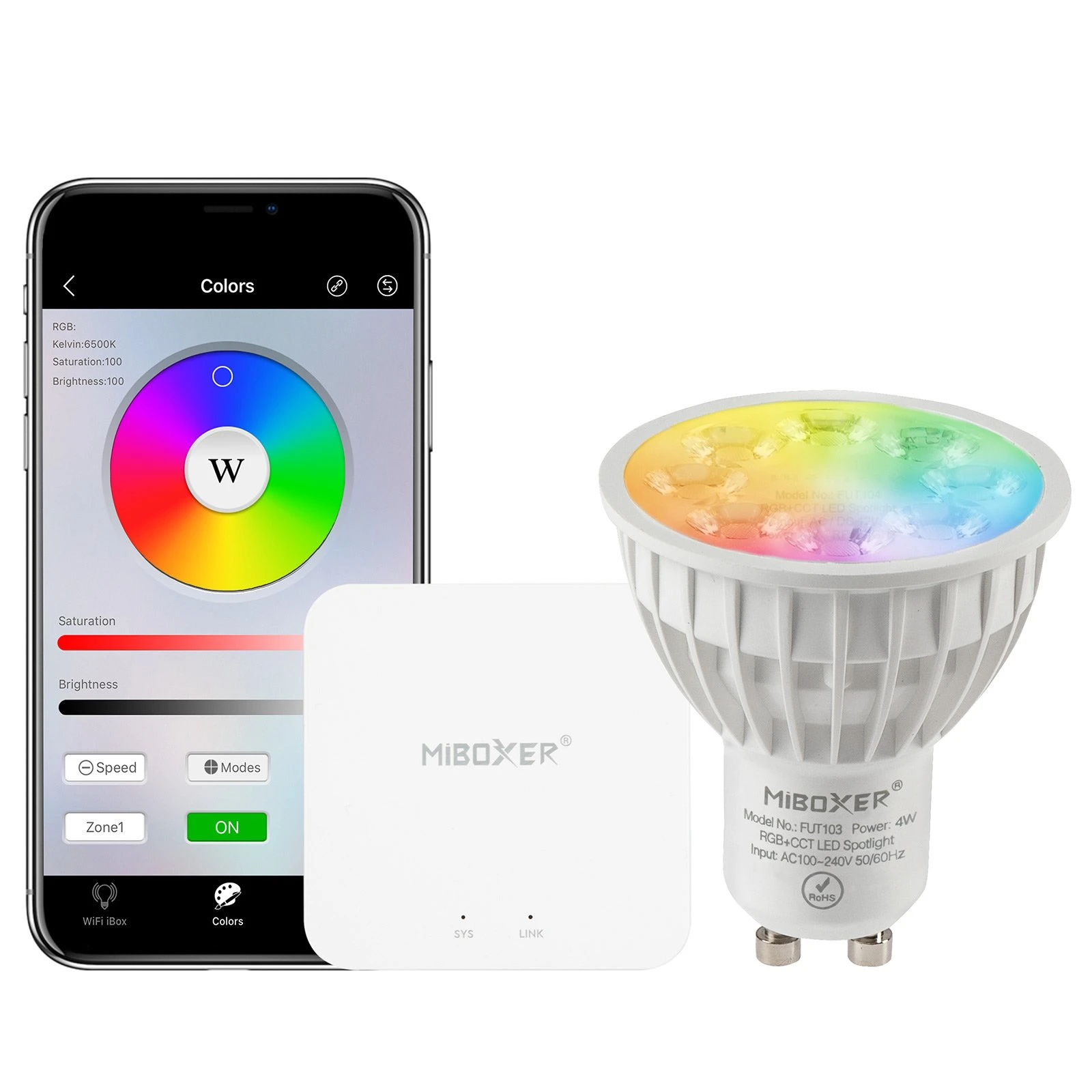 GU10 MiBoxer Wi-Fi Smart LED Bulb - RGB & Tunable White - Alexa & Google Home Compatible - 4W, 280 Lumens 1 GU10 MiBoxer Wi-Fi Smart LED Bulb - RGB & Tunable White - Alexa & Google Home Compatible - 4W, 280 Lumens