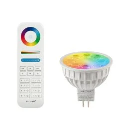 MR16 MiBoxer RGB+Tunable White Smart LED Bulb - 4W, 35W Equivalent, 280 Lumens, RF Remote Optional