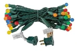 25ft Round Multicolor LED Christmas String Lights - 50 Mini G12 Bulbs, Green Wire, Multi-Color (Red, Green, Blue, Yellow, Orange) 7 25ft Round Multicolor LED Christmas String Lights - 50 Mini G12 Bulbs, Green Wire, Multi-Color (Red, Green, Blue, Yellow, Orange) -Nebo Sales Store g12 50lt m full string