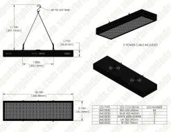 65W Full-Spectrum LED Grow Light for Indoor Plants - 5-Band Red/Blue/UV/IR/White - GLR-65W5F 15 65W Full-Spectrum LED Grow Light for Indoor Plants - 5-Band Red/Blue/UV/IR/White - GLR-65W5F -Nebo Sales Store glr 65w5f web dims