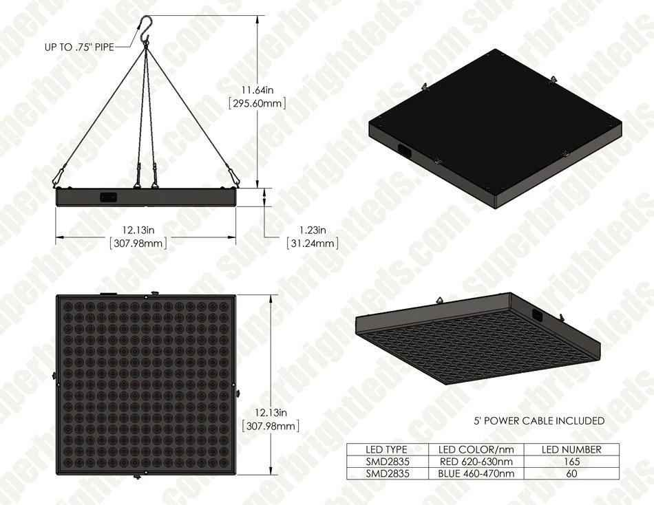 30W LED Grow Light for Indoor Plants - 2-Band Red/Blue Spectrum - GLS-30W2F 10 30W LED Grow Light for Indoor Plants - 2-Band Red/Blue Spectrum - GLS-30W2F - Image 10