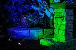 5W Blue LED Landscape Spotlight with Mounting Spike - 25W Equivalent - 250 Lumens - Black Housing -Nebo Sales Store glux 5 watt led spot light garden fountain water fall