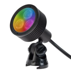 6W RGB Color Changing LED Landscape Spotlight with Remote - 200 Lumens - Matte Black - Outdoor Lighting