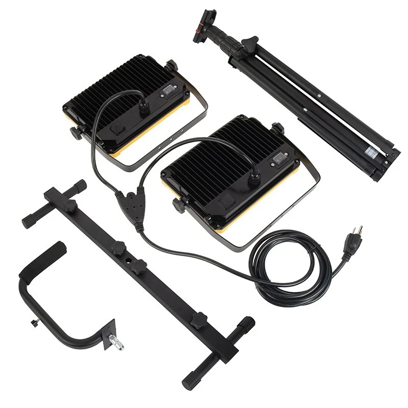 200W Dual-Head LED Work Light with Adjustable Tripod - 20,000 Lumens, 6500K Daylight - Portable Lighting for Construction, Workshops, and Outdoor Use 5 200W Dual-Head LED Work Light with Adjustable Tripod - 20,000 Lumens, 6500K Daylight - Portable Lighting for Construction, Workshops, and Outdoor Use - Image 5