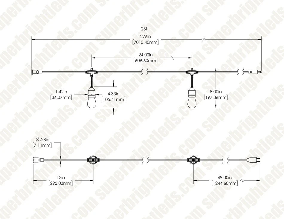 23' Outdoor Patio String Lights with 10 LED Filament Bulbs - Warm White 2200K/2700K - Weatherproof Residential Lighting 8 23' Outdoor Patio String Lights with 10 LED Filament Bulbs - Warm White 2200K/2700K - Weatherproof Residential Lighting - Image 8
