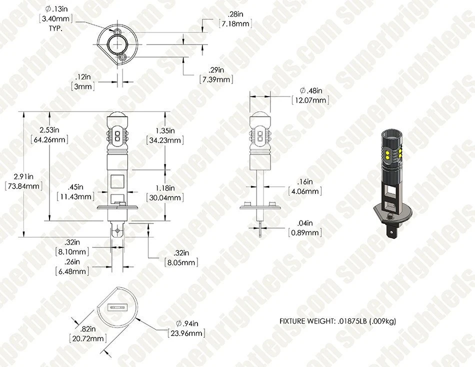 H1 LED Daytime Running Light Bulb - 350 Lumens Cool White with Focusing Lens | DRL Replacement Bulbs 8 H1 LED Daytime Running Light Bulb - 350 Lumens Cool White with Focusing Lens | DRL Replacement Bulbs - Image 8