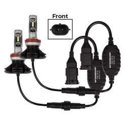 H11/H16 LED Fanless Headlight & Fog Light Conversion Kit - 5,000 Lumens, Adjustable Color Temperature, Compact Heat Sinks - Natural White -Nebo Sales Store h11 hlv5 profile