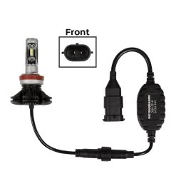 H11/H16 LED Fanless Headlight & Fog Light Conversion Kit - 5,000 Lumens, Adjustable Color Temperature, Compact Heat Sinks - Natural White -Nebo Sales Store h11 hlv5 profile motorcycle