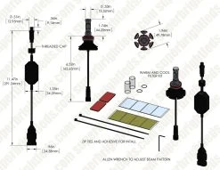 H4 LED Fanless Headlight/Fog Light Conversion Kit - 5,000 Lumens, Adjustable Color Temperature, Compact Heat Sink - Natural White -Nebo Sales Store h11 hlv5 web dims01