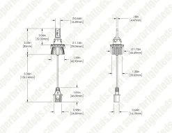 H13/9008 LED Headlight Conversion Kit - Fanless Design - 4,400 Lumens - 6500K Cool White - Easy Installation -Nebo Sales Store h13 hlv8 dim drawing 1
