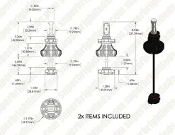 H16-EU/5202 LED Fanless Headlight & Fog Light Conversion Kit - 4,000 Lumens/Set - Cool White - Compact Heat Sink -Nebo Sales Store h16 hlv4 for site