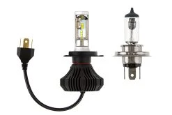 H4 LED Fanless Headlight & Fog Light Conversion Kit - 4,000 Lumens/Set - Cool White - Compact Heat Sink -Nebo Sales Store h4 hlv4 comparison