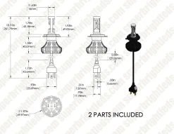 H4 LED Fanless Headlight & Fog Light Conversion Kit - 4,000 Lumens/Set - Cool White - Compact Heat Sink -Nebo Sales Store h4 hlv4 for site