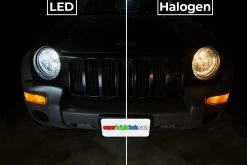 H4 LED Fanless Headlight/Fog Light Conversion Kit - 5,000 Lumens, Adjustable Color Temperature, Compact Heat Sink - Natural White -Nebo Sales Store h4 hlv6 mikes jeep compare 3