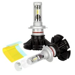 H7 LED Fanless Headlight & Fog Light Conversion Kit - 5,000 Lumens, Adjustable Color Temperature, Compact Heat Sinks