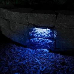 7 Inch Amber LED Hardscape Light with Mounting Plate - Durable Landscape Lighting -Nebo Sales Store hsl2 b7 hardscape retaining wall color lights